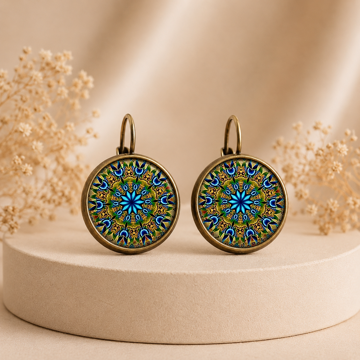 Antique Bronze Mandala Earrings