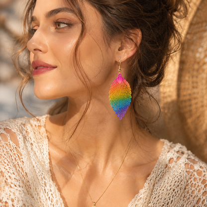 Multi Layered Filigree Leaf Earrings