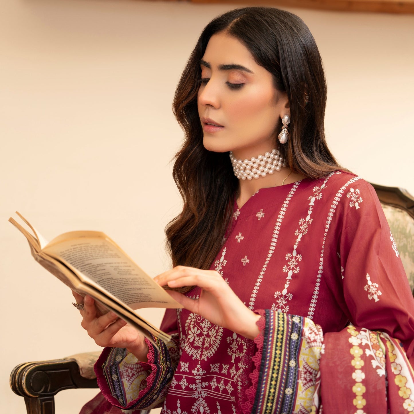 3 Piece Unstitched Premium Lawn Suit with Printed Dupatta by Lala Afreen