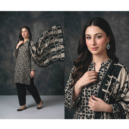 Regalia Black & White Vol 3 Premium Unstitched 3 Piece Lawn Suit