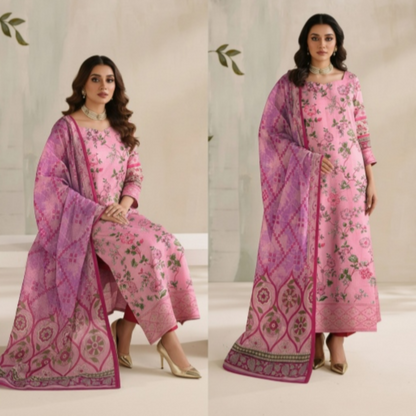 Fiza Noor Premium Unstitched 3 Piece Lawn Suit