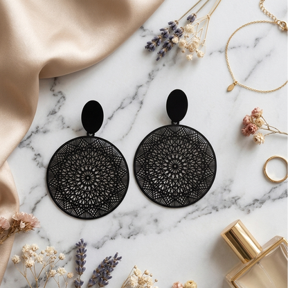 Noir Lace Statement Earrings