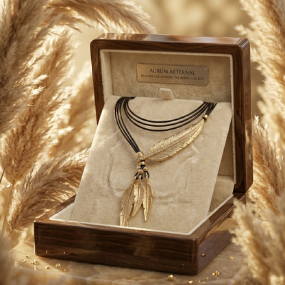 Aurum Aeternal Gold Feather Necklace
