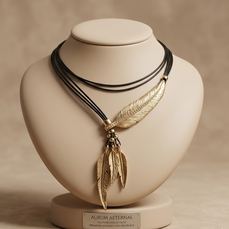 Aurum Aeternal Gold Feather Necklace