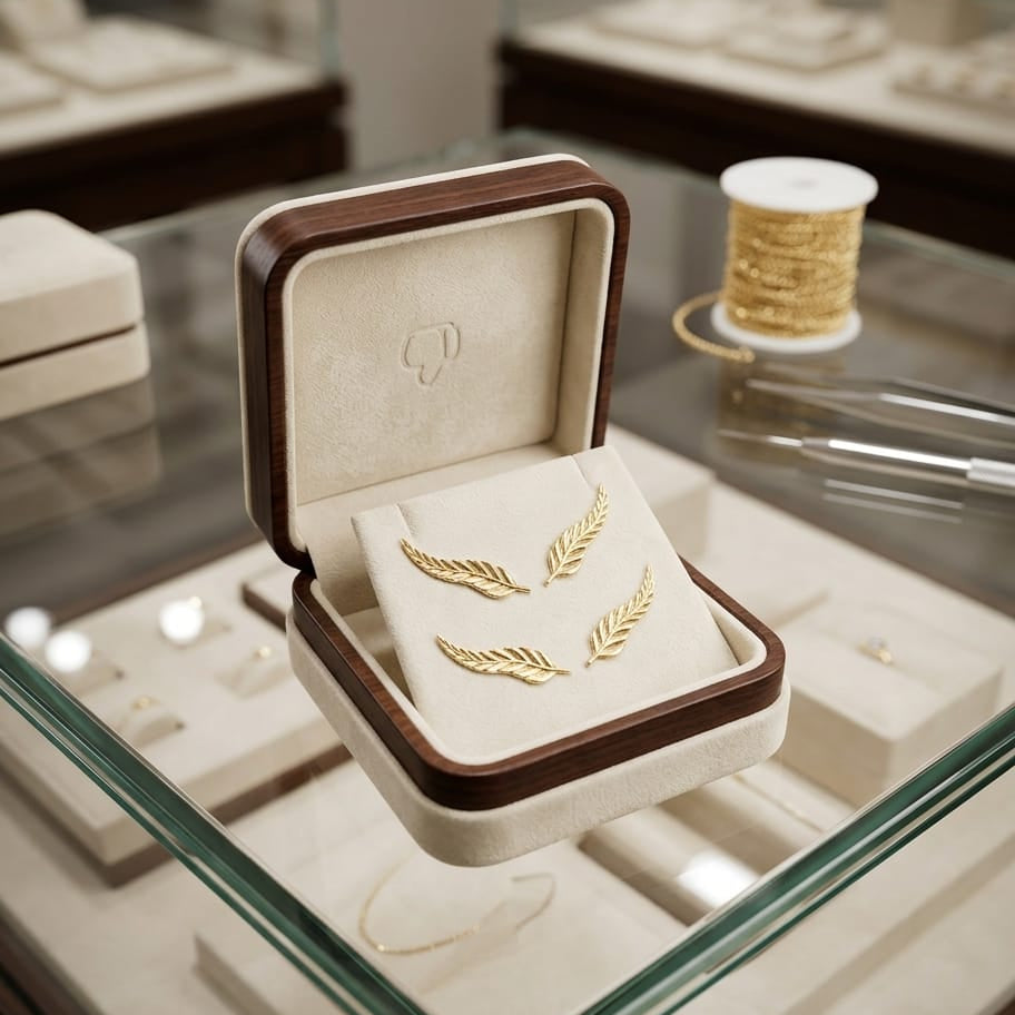Delicate Rose Gold Leaf Ear Climbers