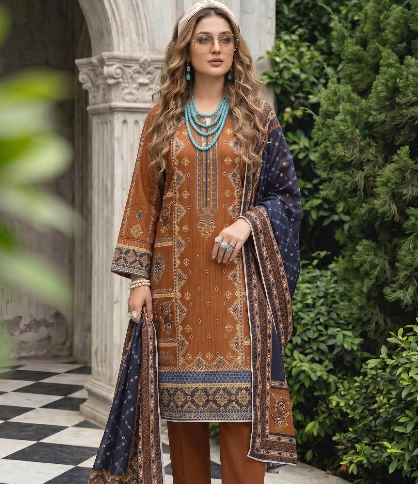Lajwana Luxury Unstitched 3 Piece Lawn Suit